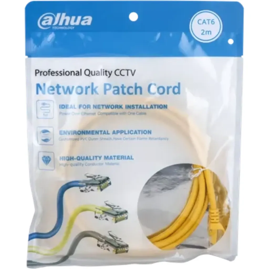 DH-PFM972-6U-2-AM. Cable Patch Cord UTP Cat6 2 Metros Dahua Color AMARILLO