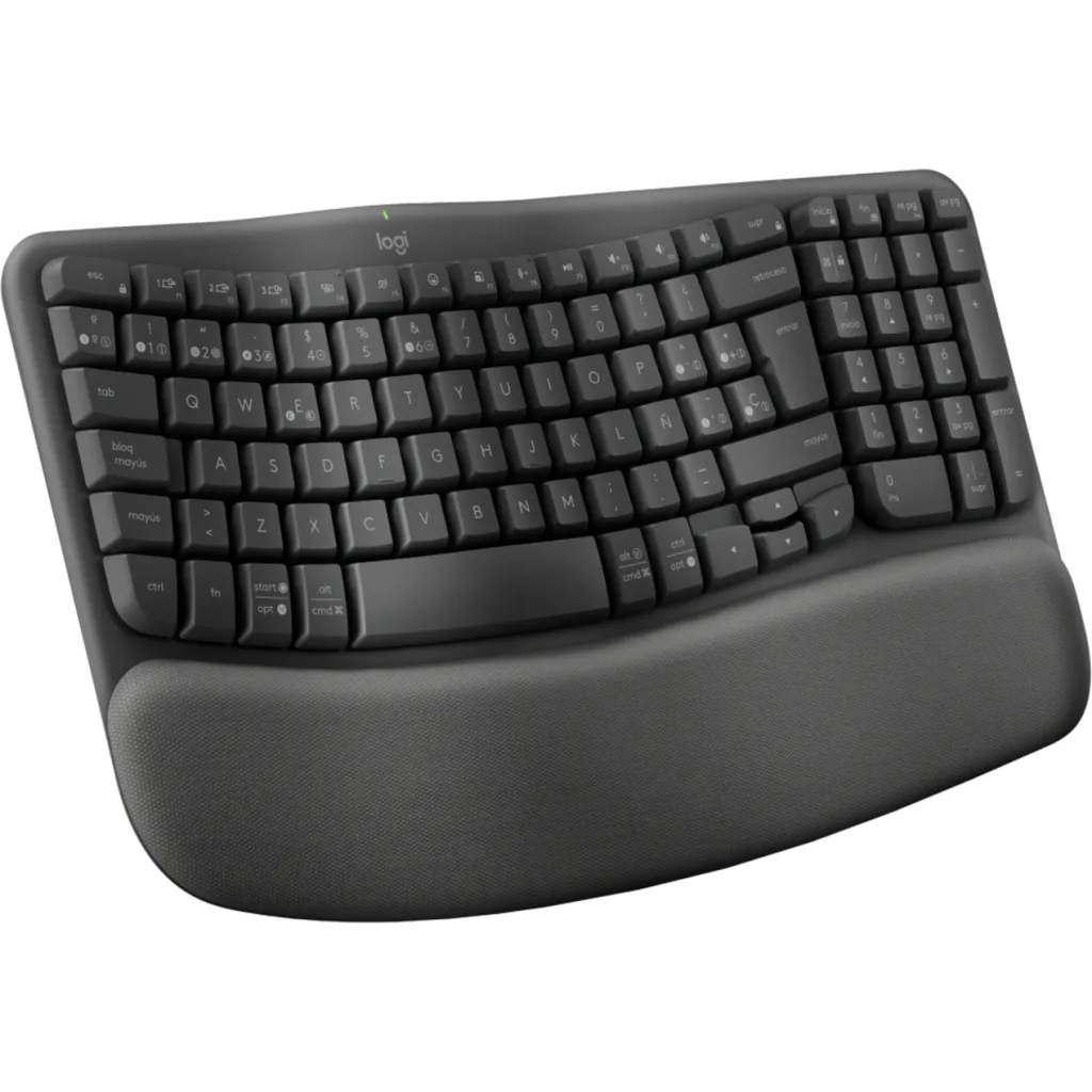 Imagen 2 de Teclado Inalámbrico Ergonómico Logitech Wave Keys, Recep USB-A Color Negro