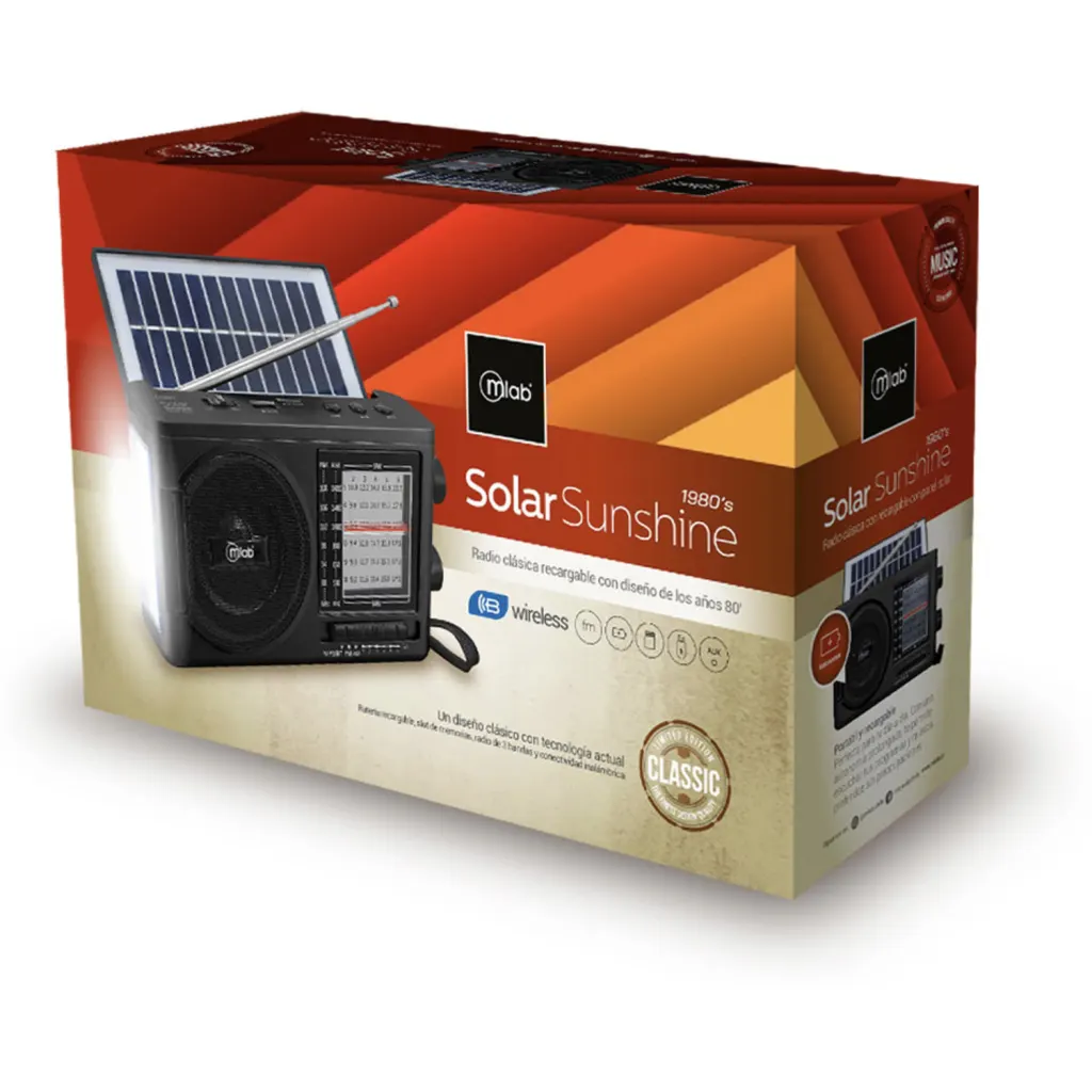 Imagen 4 de MLAB RADIO RETRO SOLAR SUNSHINE-LIGHT BLACK
