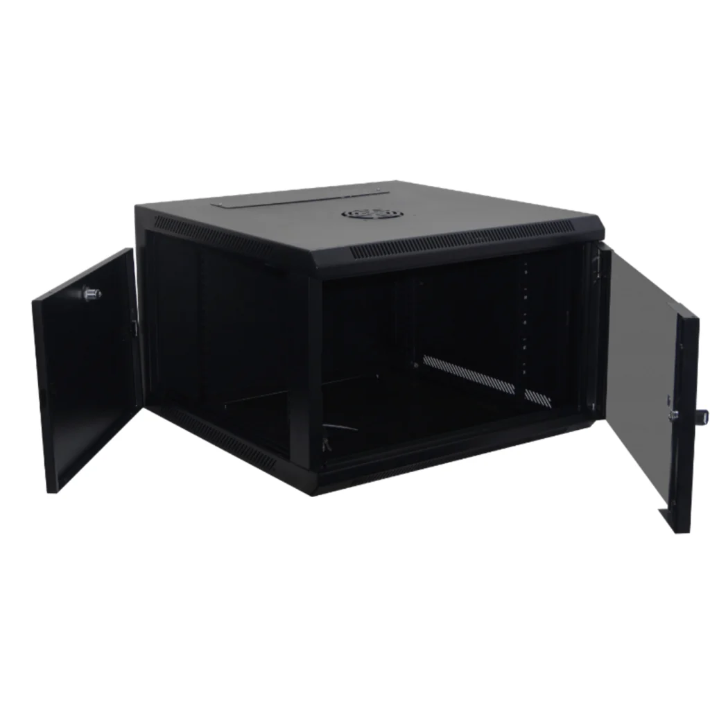 Imagen 1 de GABINETE RACK PARED LINKMADE 60CM-FONDO 6U NEGRO