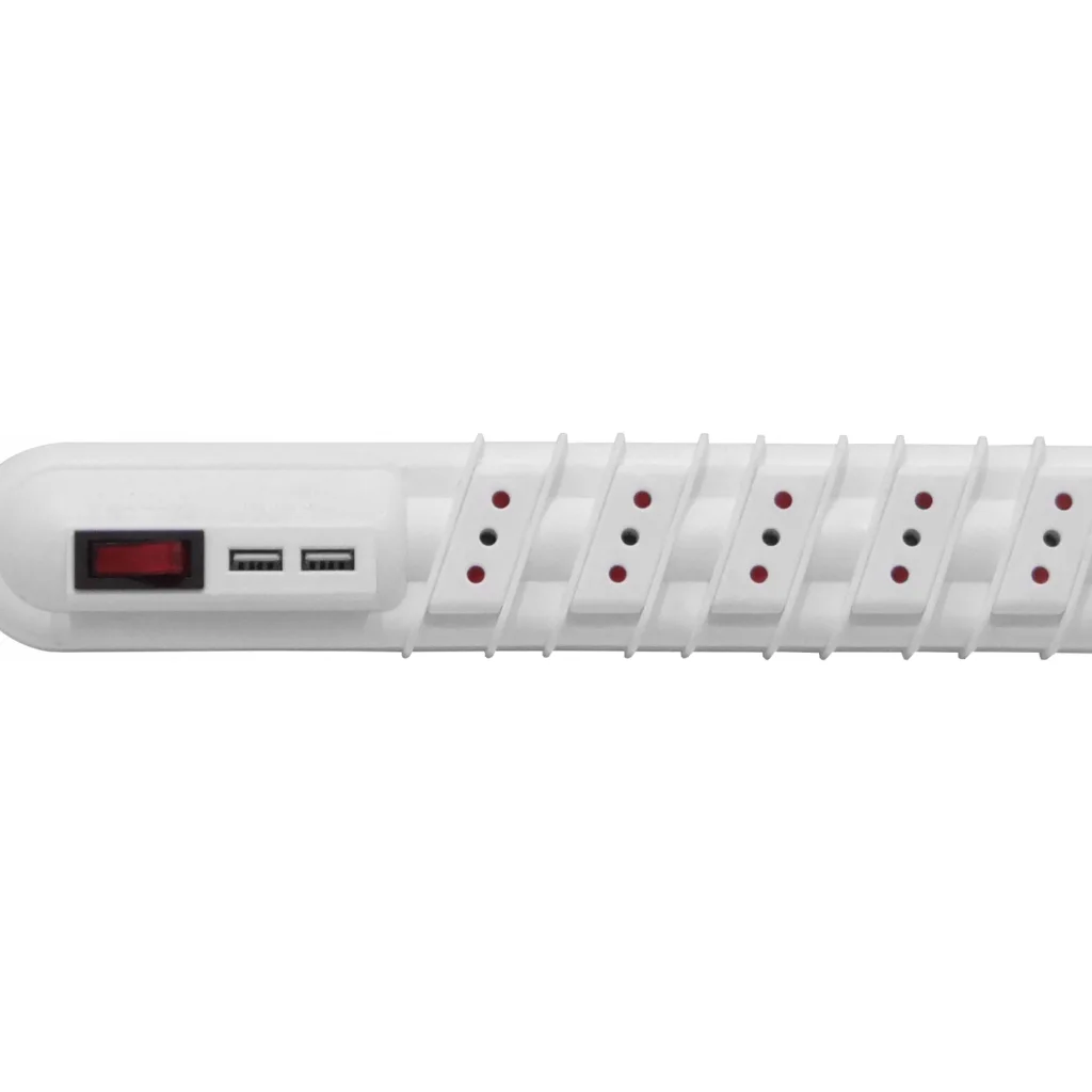 Imagen 3 de RITTIG Blanco 5-IH 2-USB5V Alarg 3mts 10A-250V 2200W Piloto-Interruptr