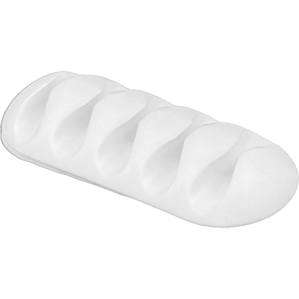 Imagen 1 de Organizador de 5 Cable Escritorio Adhesivo Silicona Blanco 27x67mm