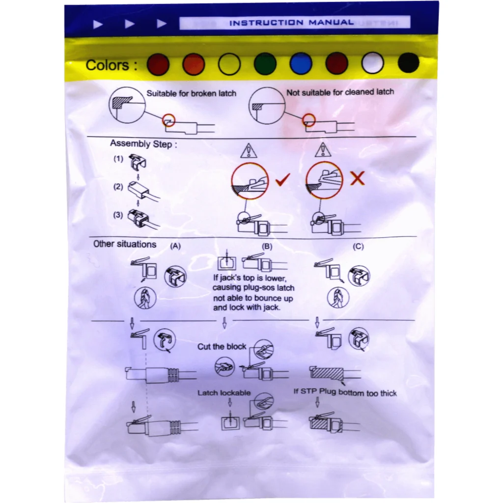 LINKMADE AMARILLO MINI-CAPUCHON REPARADOR RJ45 BOLSA-10U.