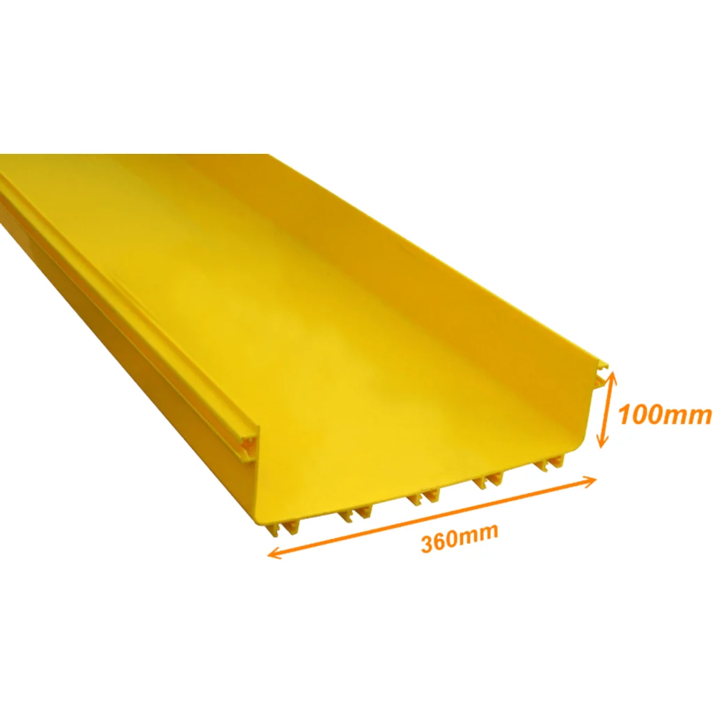 Canaleta LSZH 360x100mm 2mt Amarilla sin tapa sin separador Macho