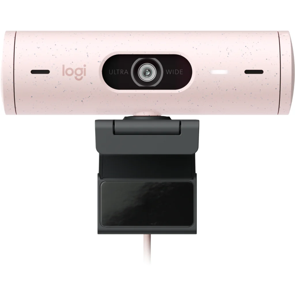 Cámara Web Logitech Brio 500 4mp Full HD 1080p Micrófono Integrado USB-C Rosado