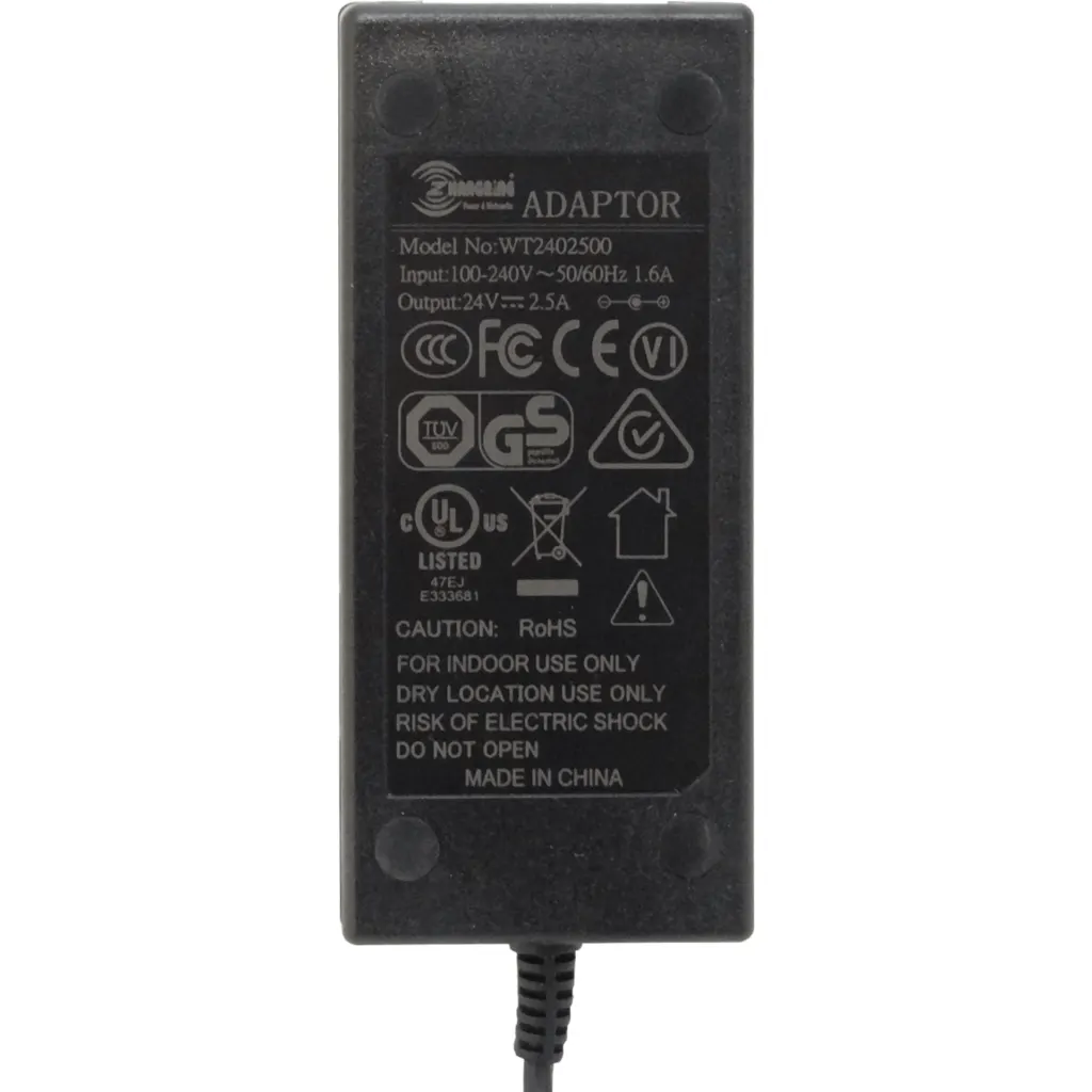 Adaptador de energía Mikrotik 24HPOW 24V 2.5A REQ-CABLE-C13 TRAFO PLUG 5,5x2,1mm