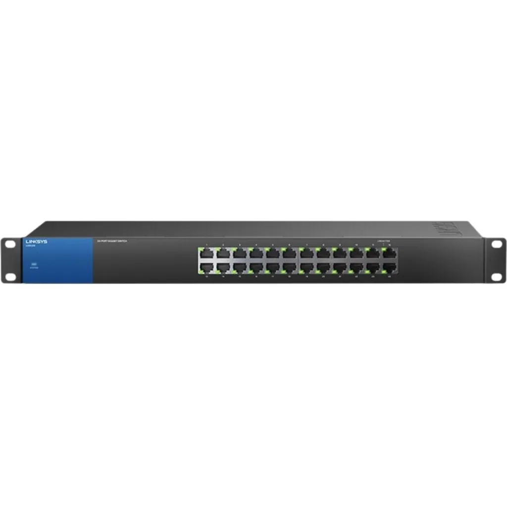Imagen 1 de Switch Linksys LGS124, 24 Prts Gigabit 10/100/1000 48Gbps Montaje Bastidor Metal