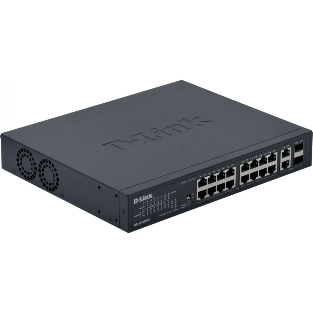 DES-1018MPV2 16 x 10/100 Mbps PoE + 2 x 10/100/100