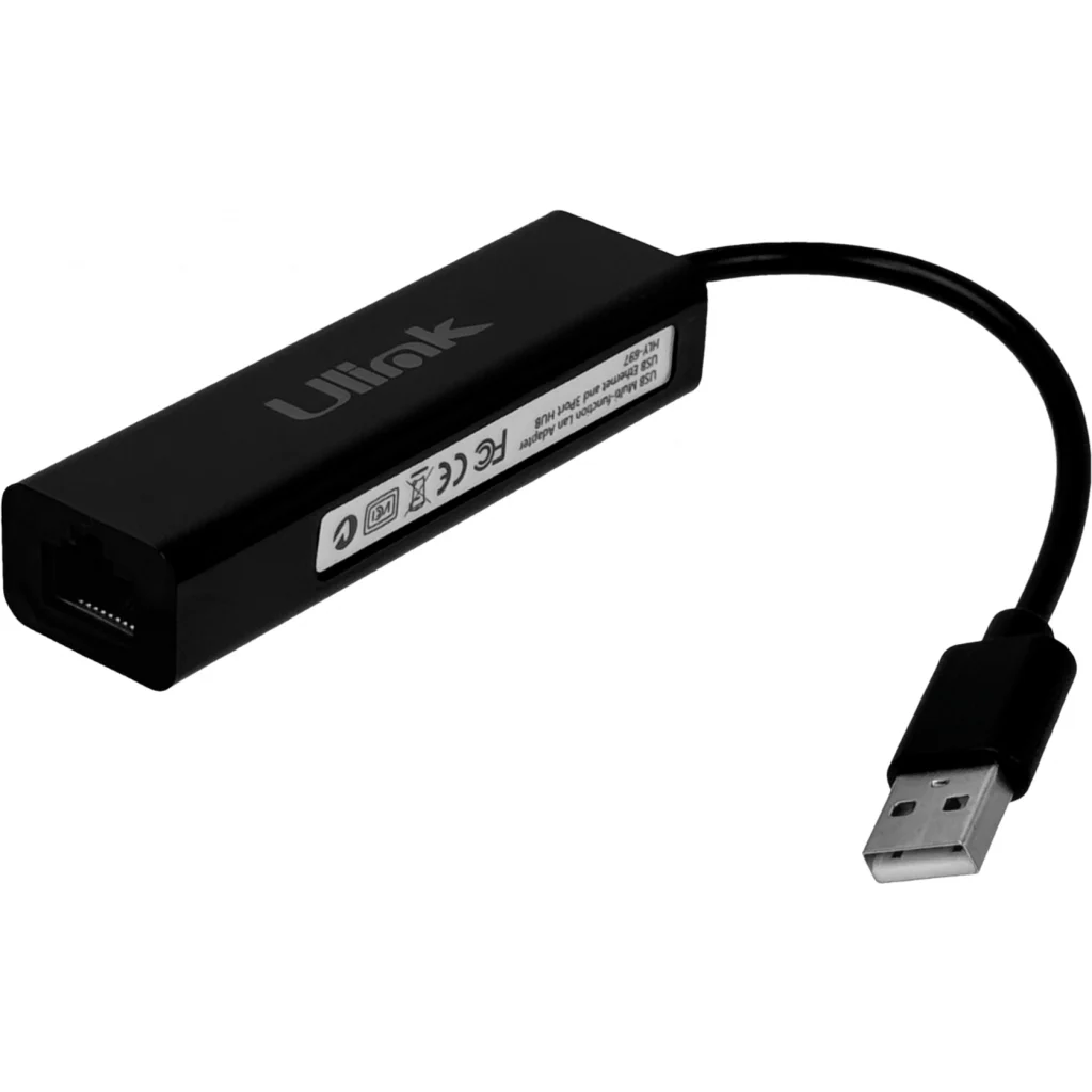 Imagen 2 de Adaptador Multipuertos USB-A 2.0 a Prts HUB 3*USB-A 2.0, LAN 10/100Mbps - Utek