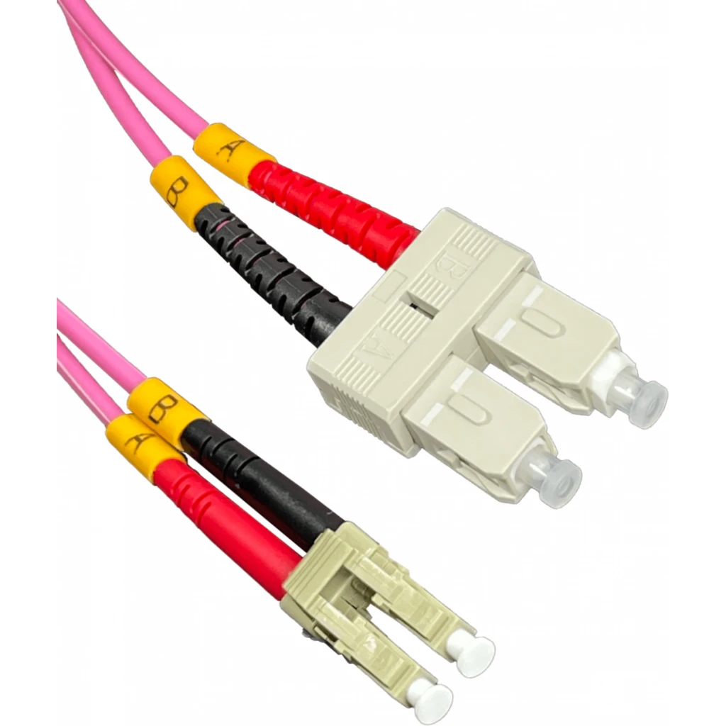 Imagen 1 de LSZH 100mt LC-SC OM4 MultiModo MM Duplex Jumper Fibra 50/125um 3mm