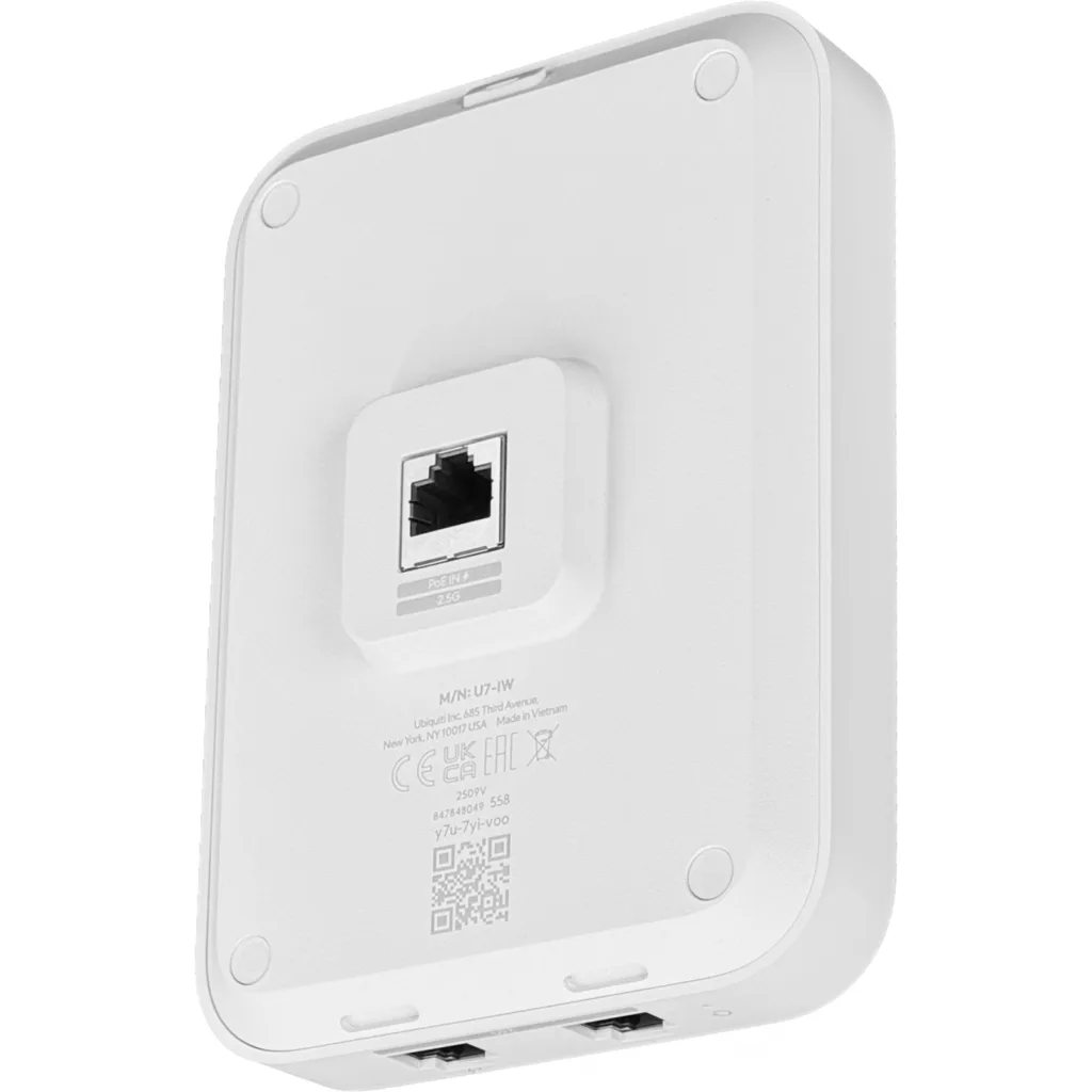 Access Point Ubiquiti U7-IW, UniFi U7 Pro Wall (WiFi 7, 2.5GbE, 9.3 Gbps, PoE+)