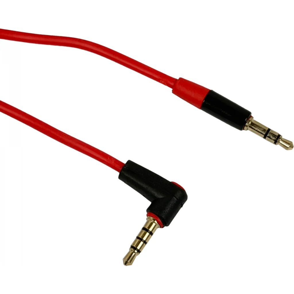 Imagen 2 de 3,5mm-MM 90-Grados Macho-Macho 1mt Cable Audio Plug Phone-1/8 100cm