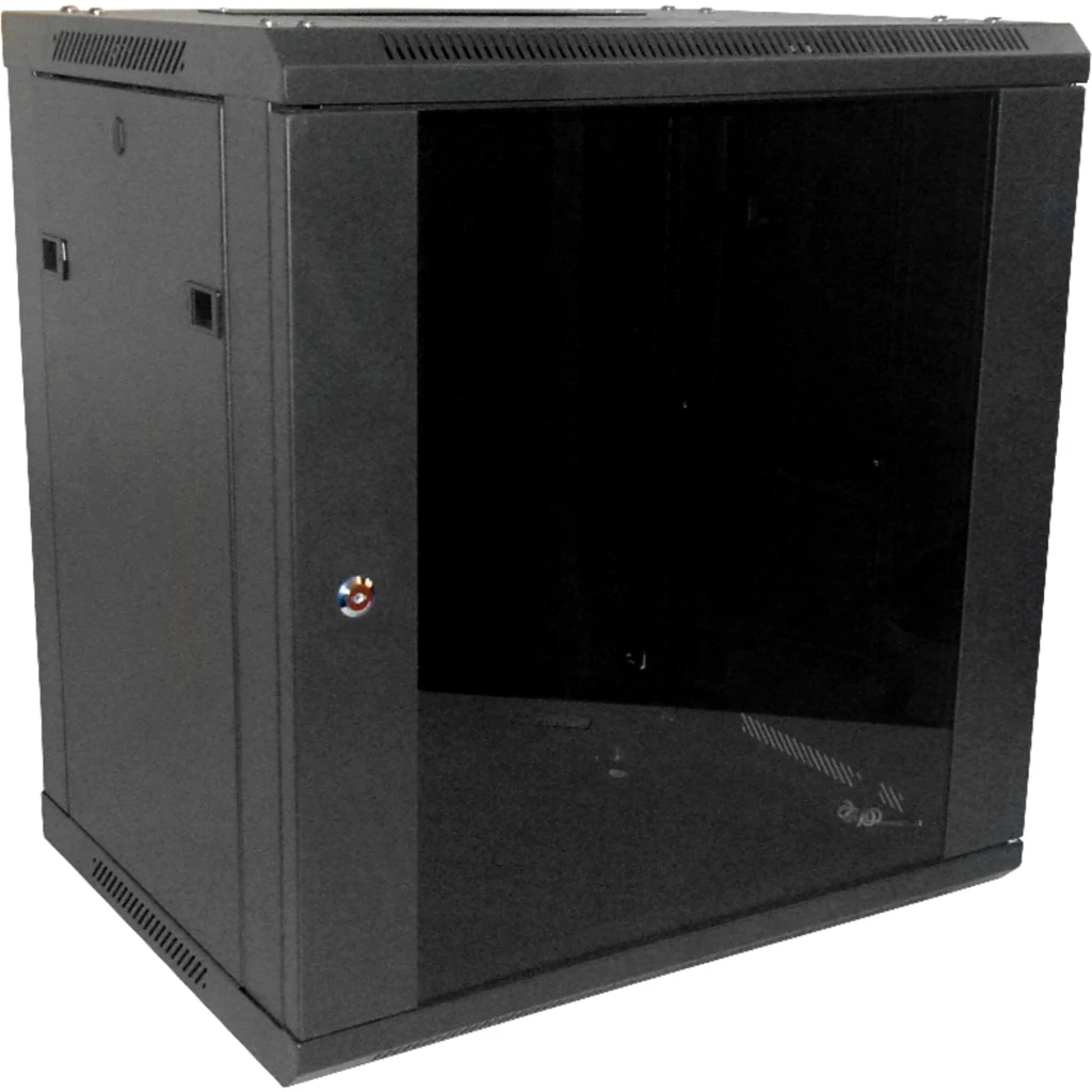 Gabinete Linkmade RK12-4L 45 cm Fondo 12U Rack Pared Color Negro 