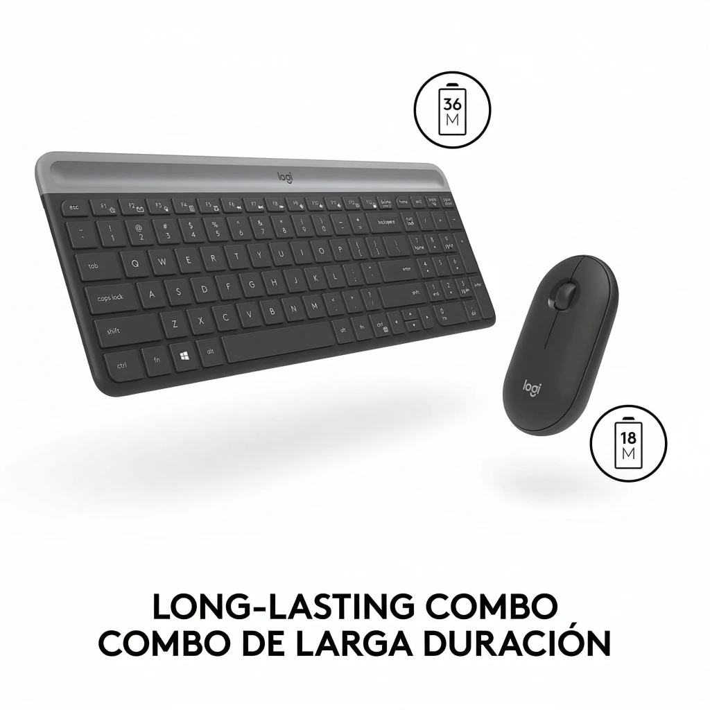 Imagen 5 de Kit Teclado Mouse Inalámbrico Logitech Slim MK470 2.4Ghz USB Negro