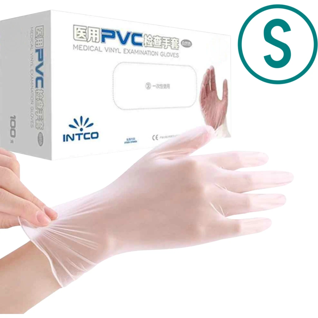 Imagen 2 de 100-unids Talla-S 50-pares Guantes PVC Blanco Desechable Small Chicos