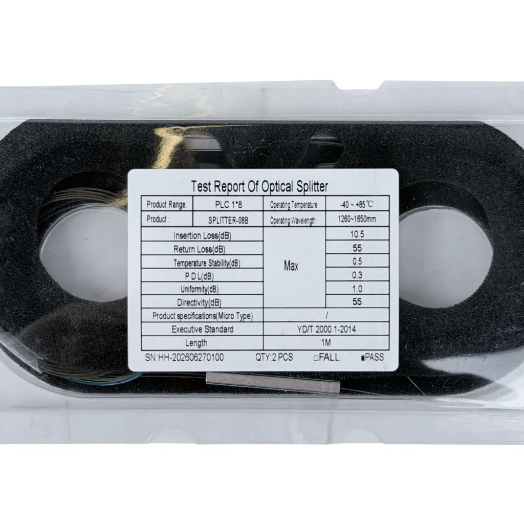 1x8 sin-Conectores Divisor p/EPON/GPON 1,5m req-Fusion 1260-1650mm