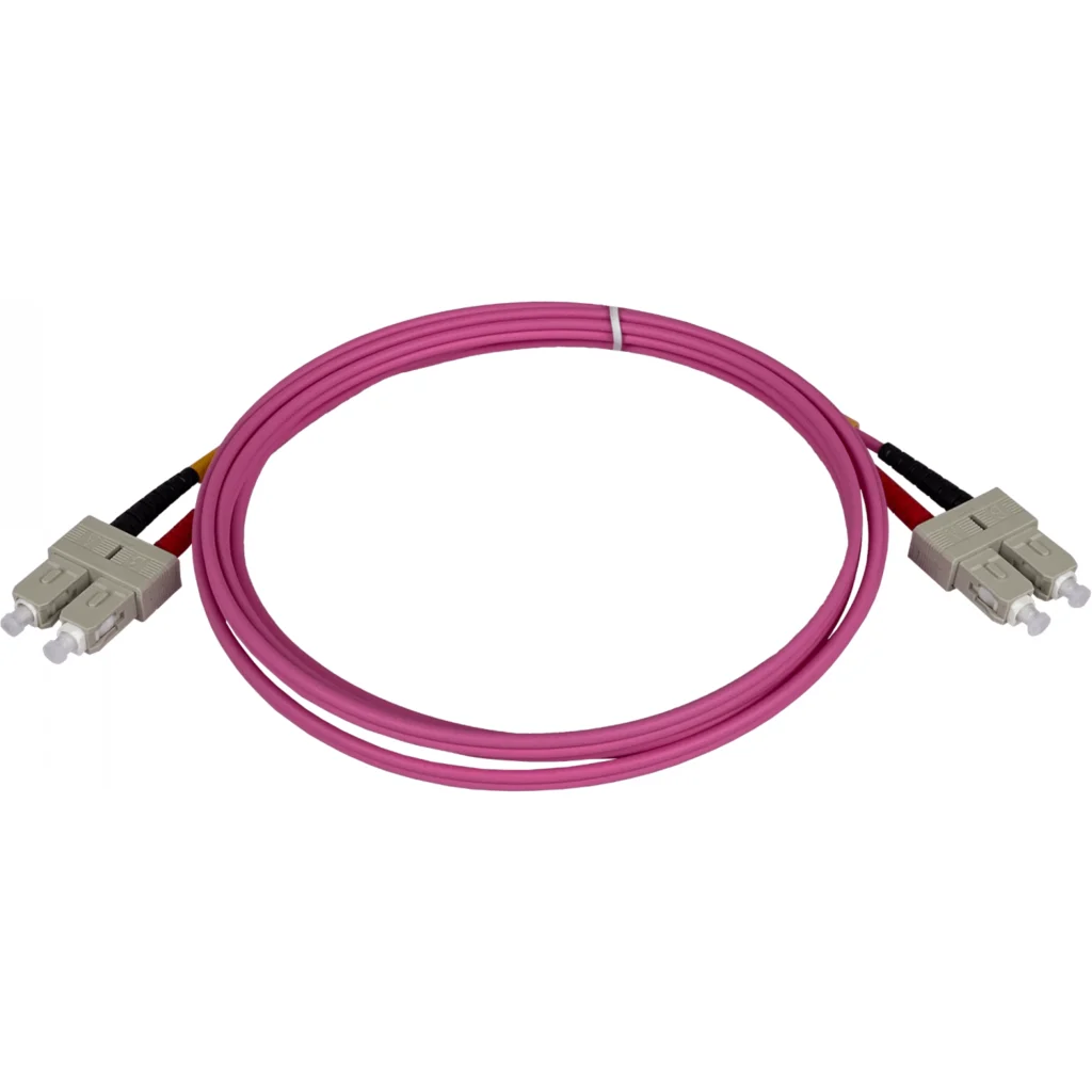 Imagen 1 de LSZH 2mt SC-SC OM4 MultiModo MM Duplex Jumper Fibra 50/125um 3mm