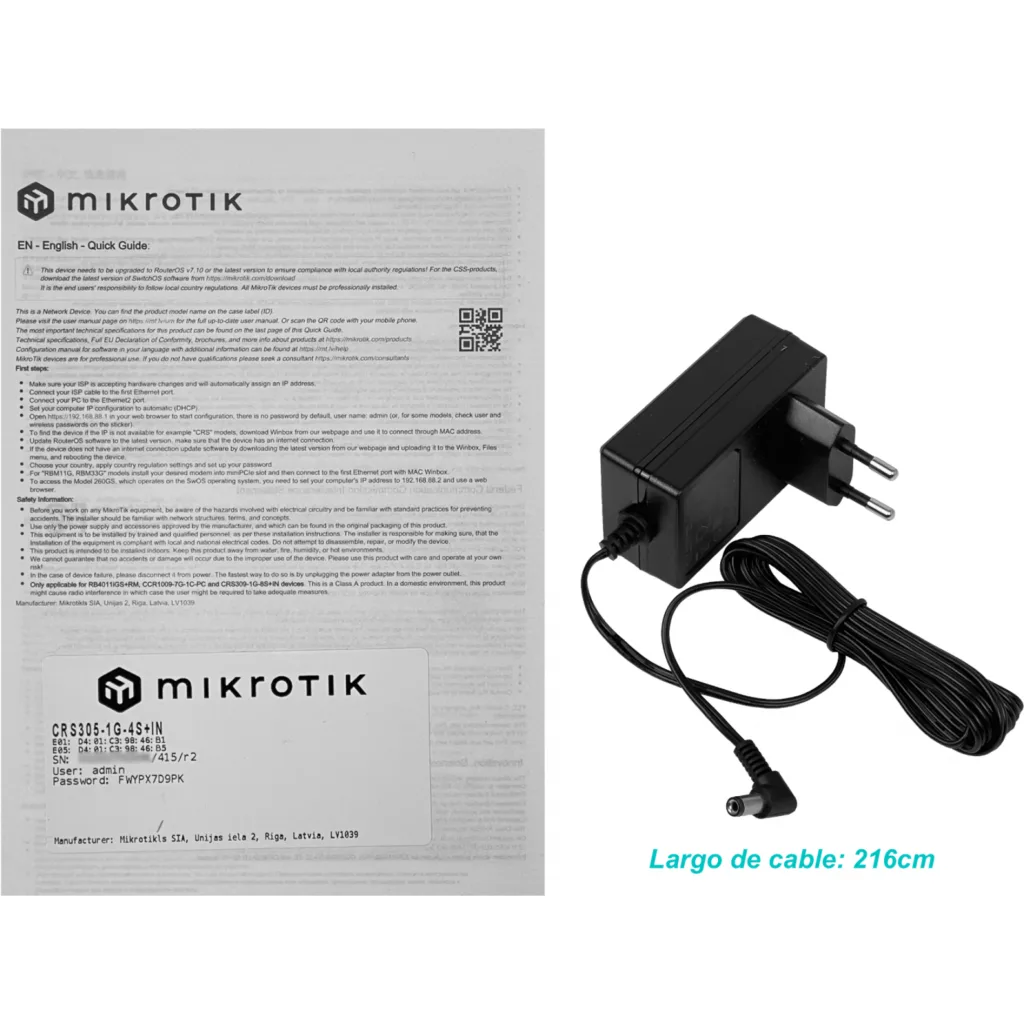 Imagen 3 de MIKROTIK Cloud Router Switch 305-1G-4S+IN (RouterOS L5), desktop enclosure