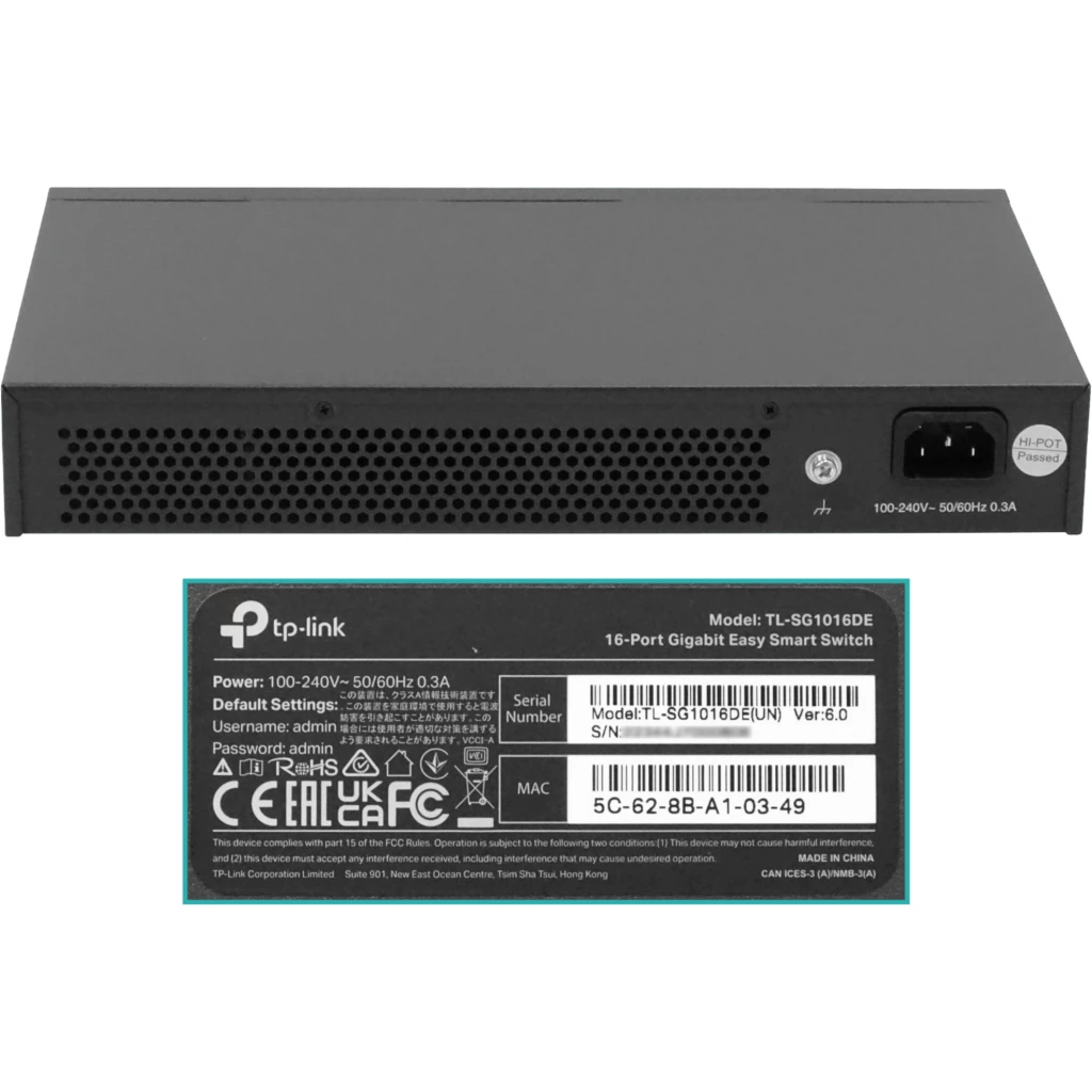 Imagen 1 de Switch TP-Link TL-SG1016DE 16 Puertos Easy-Smart Rack Semi Administrable