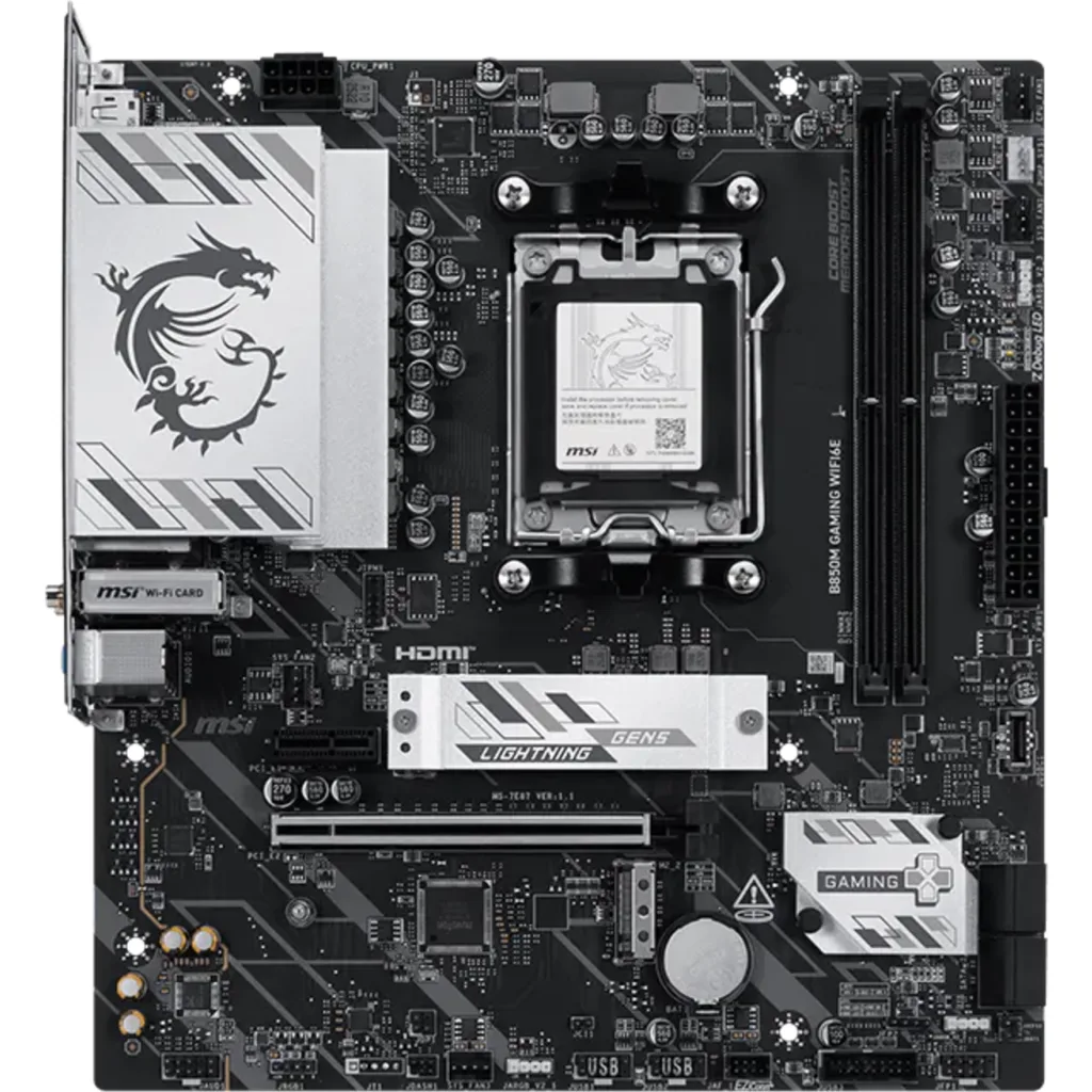 Imagen 1 de Tarjeta Madre MSI B850M GAMING WIFI6E AM5 2*DDR5 LAN 2.5G WIFI6E mATX