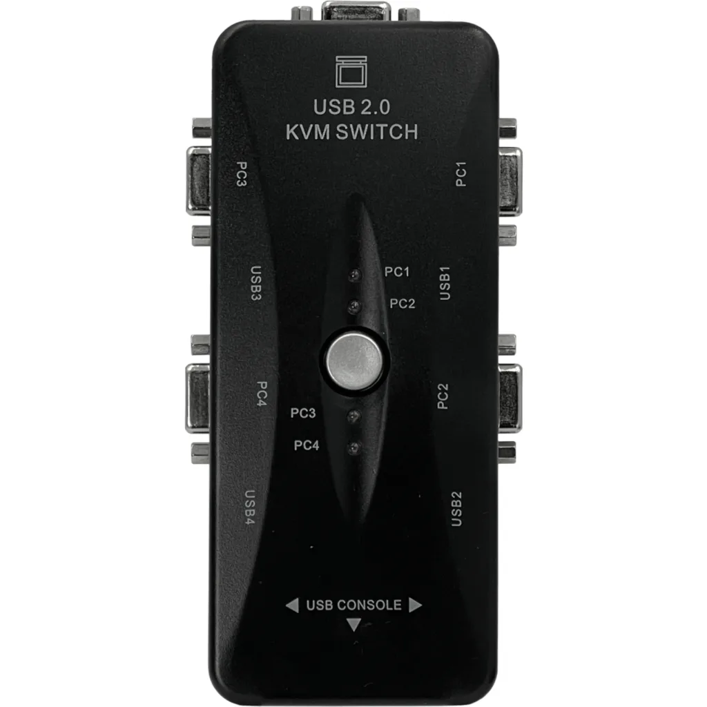 Switch KVM KVM41UA USB, 4 Puertos VGA/USB 3*USB2.0 No Requiere Fuente sin Cable