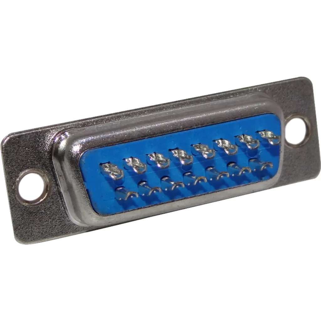 Imagen 1 de Macho DA-15 DB15-Ancho(2-filas) 39mm 15-pin Conector Soldable s/Tapa