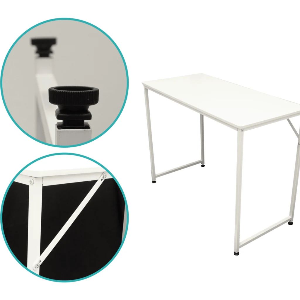 Imagen 4 de Mesa armable escritorio 100x48x75cm Cubierta de 12mm MDF Patas-Acero