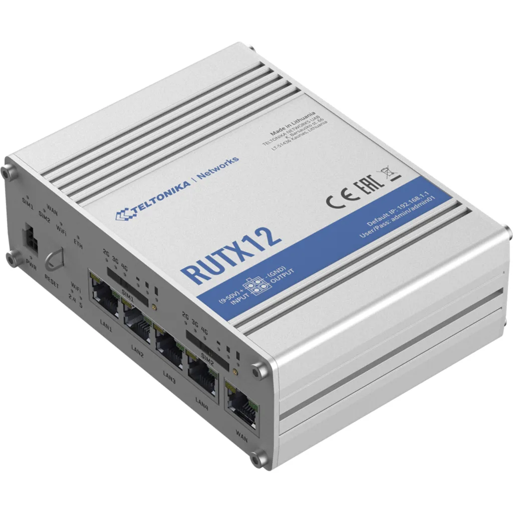 Imagen 1 de Router Celular Industrial TELTONIKA RUTX12 3G/4G Cat6, WiFi (2.4/5Ghz)