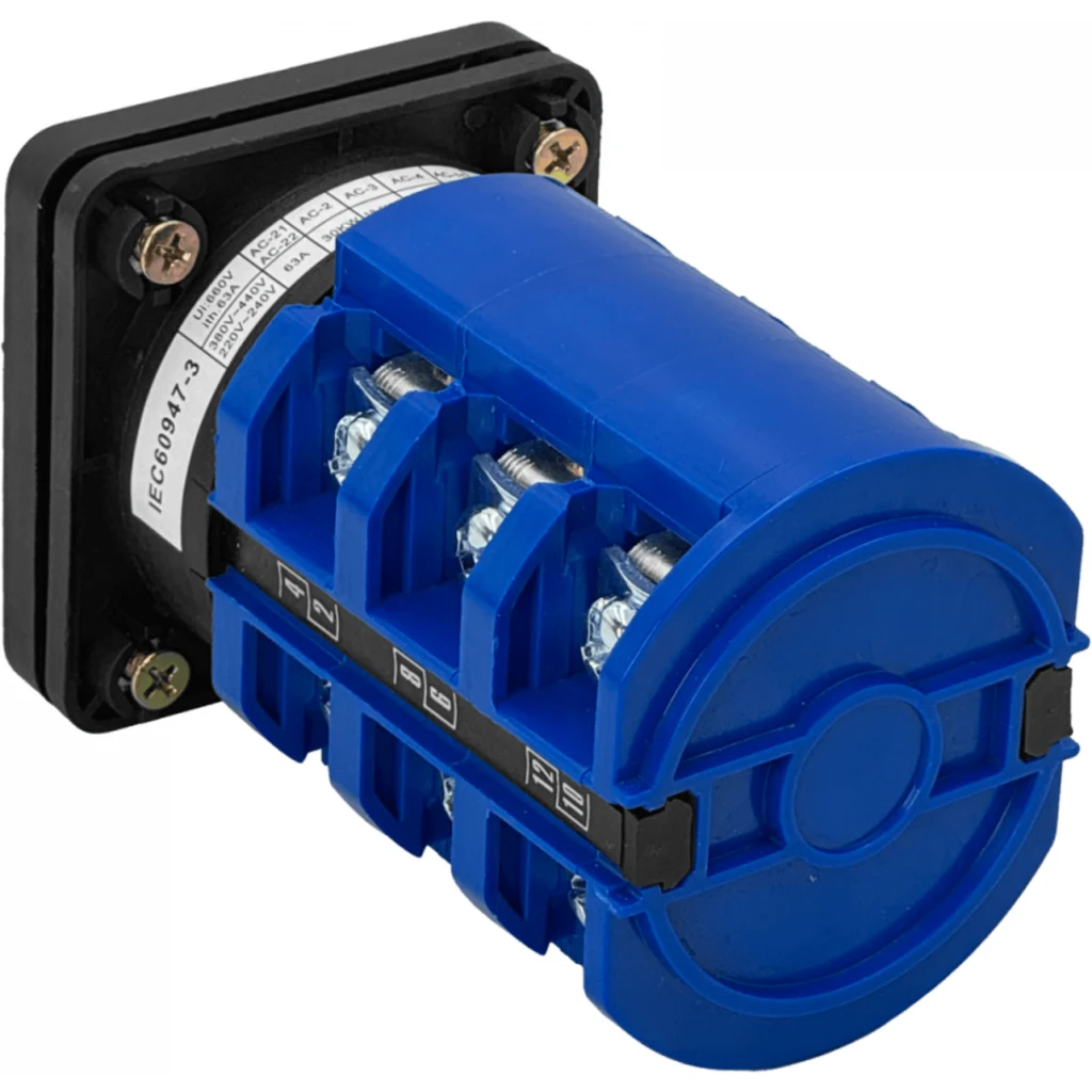 Imagen 1 de Conmutador 3-Fases 1-0-2 63A 660V 3-pos Interruptor 64x64mm D-90mm