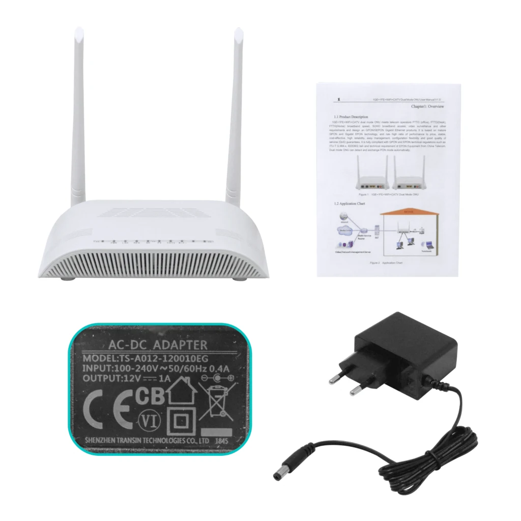 WOLCK XPON CATV-F-H N300-2,4GHz 1-1000 1-100 1-PON-SC/APC inc-12V ONU