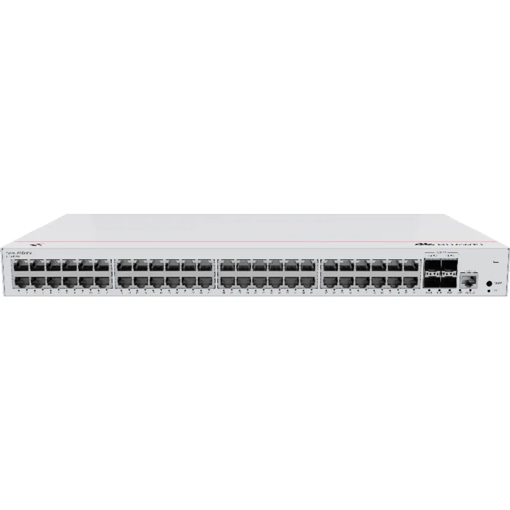S310-48P4X. Switch Huawei eKit 48 puertos PoE+ 10/100/1000Base-T 4 Puertos 10 GE SFP+ capacidad de conmutación de 176 Gbit/s capacidad de reenvió de paquetes de 131 Mpps para capa de agregación