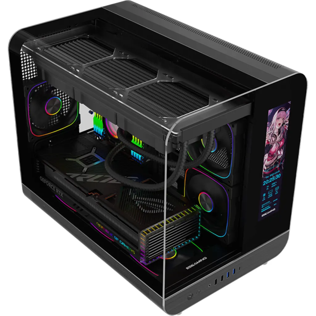 Imagen 17 de Gabinete Gamer XPH Negro | Micro ATX / ITX | 9 Ventiladores ARGB + Controladora + Control Remoto | Pantalla Pixel | USB 3.0 x2 + USB-C