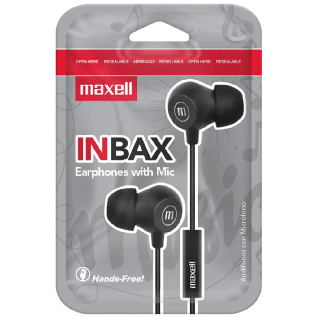 Imagen 1 de Audifonos in-ear Maxell IN-BAX MIC BLACK