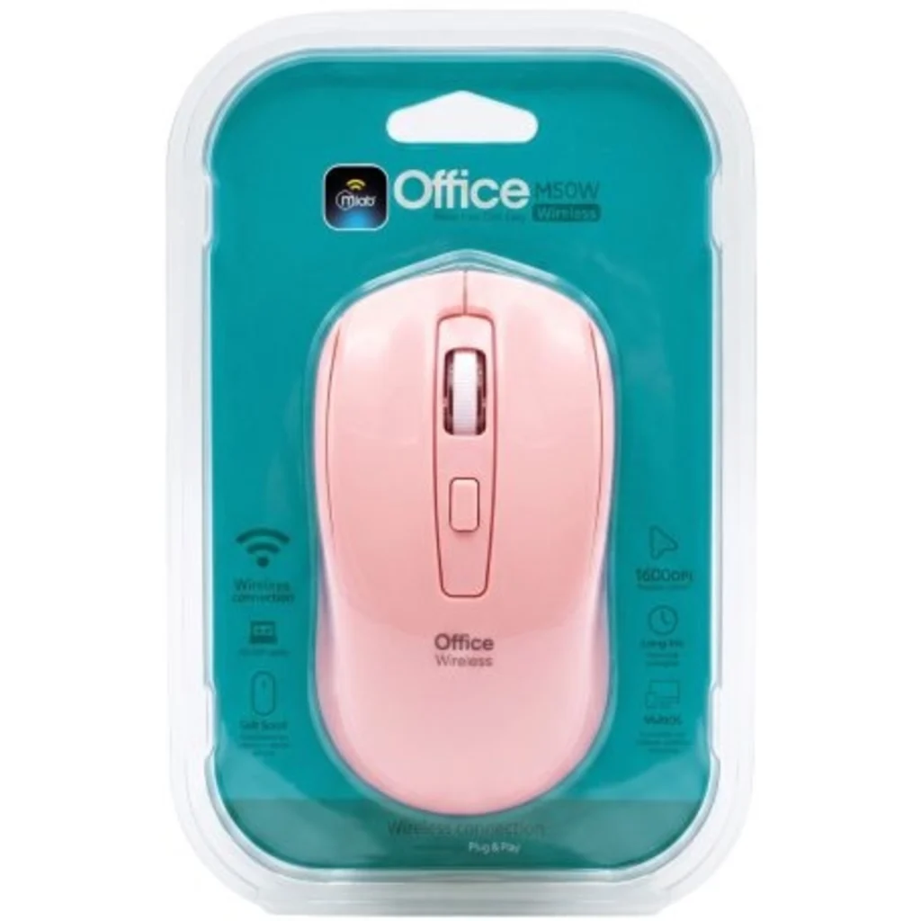 Imagen 1 de MLAB MOUSE INALAMBRICO 2,4GHZ 1600DPI OFFICE M50W PINK