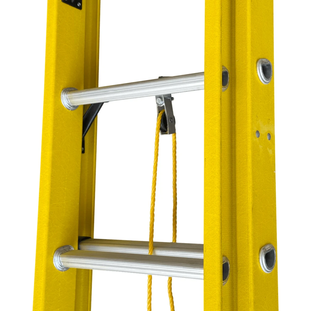 3,8-7,60mt 140kg Telescopica Fibra De Vidrio 28-Peldano Escalera