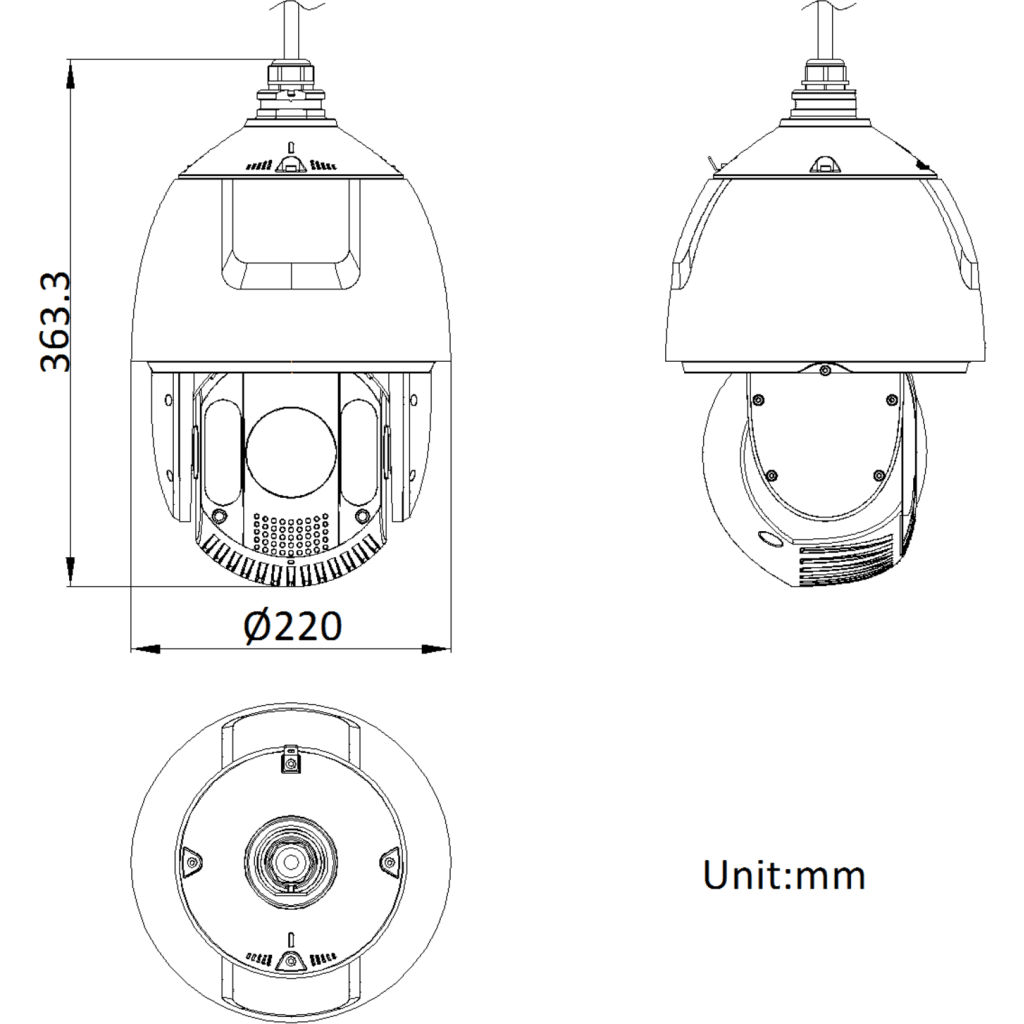 Imagen 1 de Camara PTZ IP 4 MP Ext Acusense Darkfighter Hikvision IP66 IR 200 m. IK10 WDR