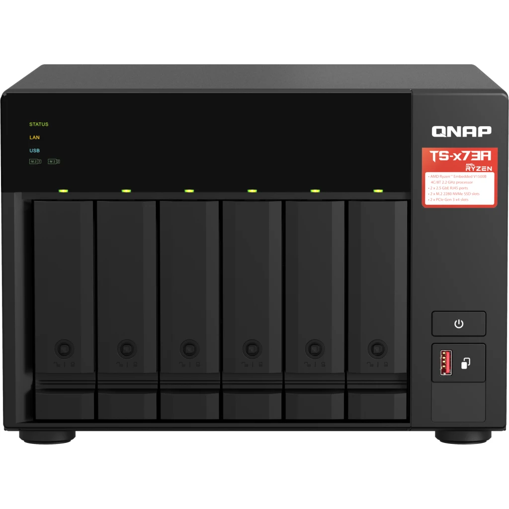 Servidor NAS QNAP 6 Bahias Amd Ryzen V1500B RAM8GB 6*3,5" Formato Torre