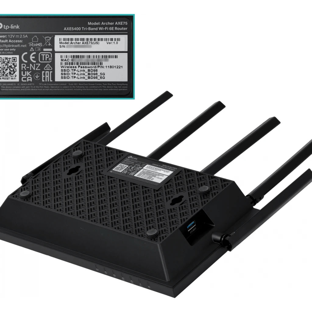 Imagen 3 de TP-LINK WiFi6E AXE5400 6/5/2,4GHz 4-LAN 1-WAN USB3.0 6-antenas-fijas