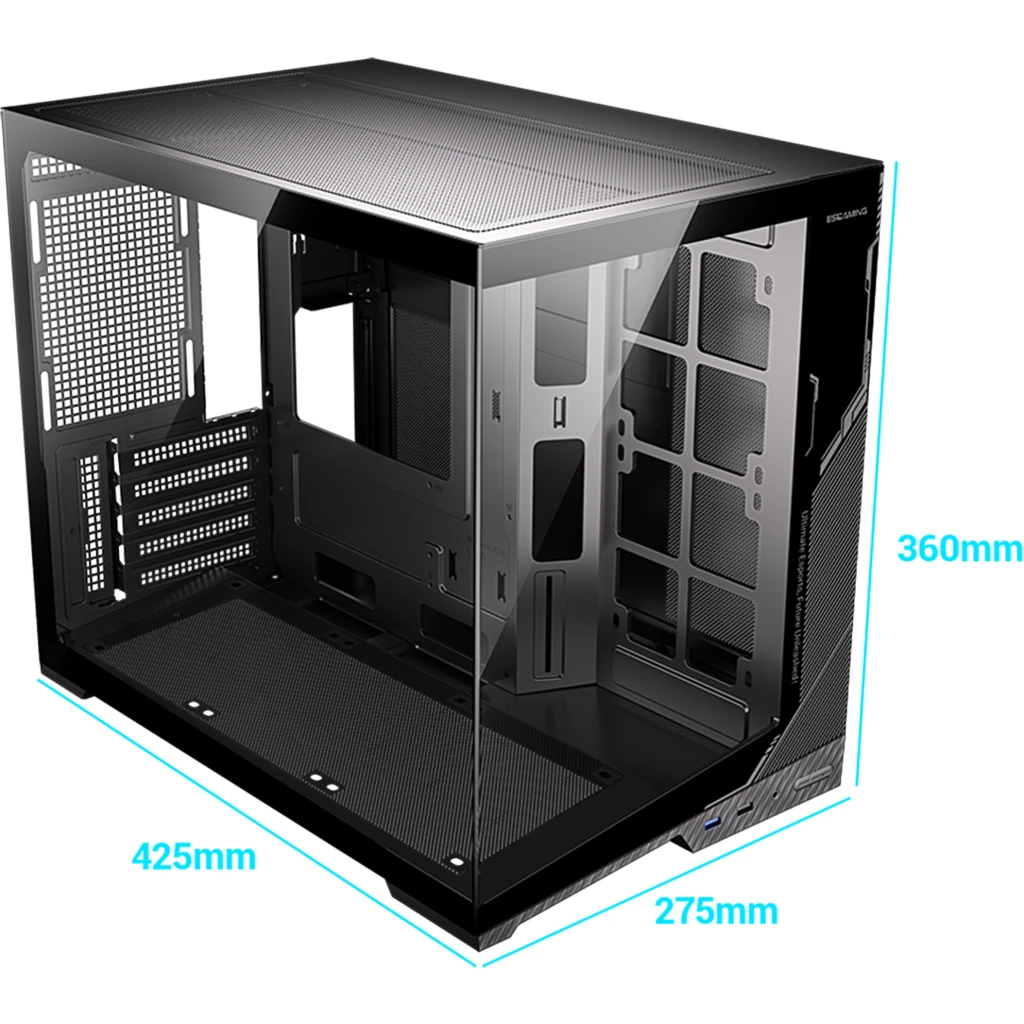Imagen 6 de Gabinete Gamer ZERO Vidrio Templado | Micro ATX / ITX | Soporte 6 Ventiladores + Controladora | USB 3.0 x2 + Audio | Flujo de Aire 10