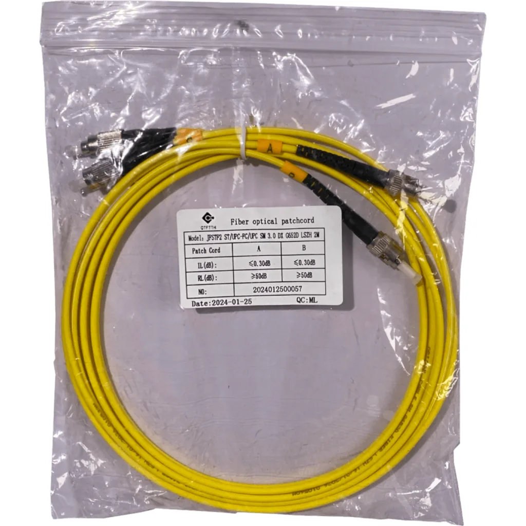 Imagen 2 de 2mt ST-FC MonoModo SM Duplex Jumper Cable Fibra 3.0mm 9/125um LSZH