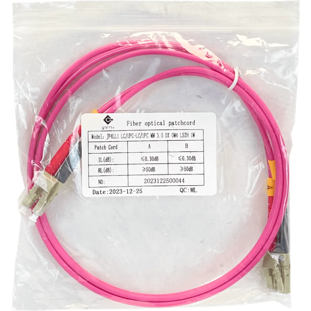 Imagen 2 de LSZH 1mt LC-LC OM4 MultiModo MM Duplex Jumper Fibra 50/125um 3,0mm