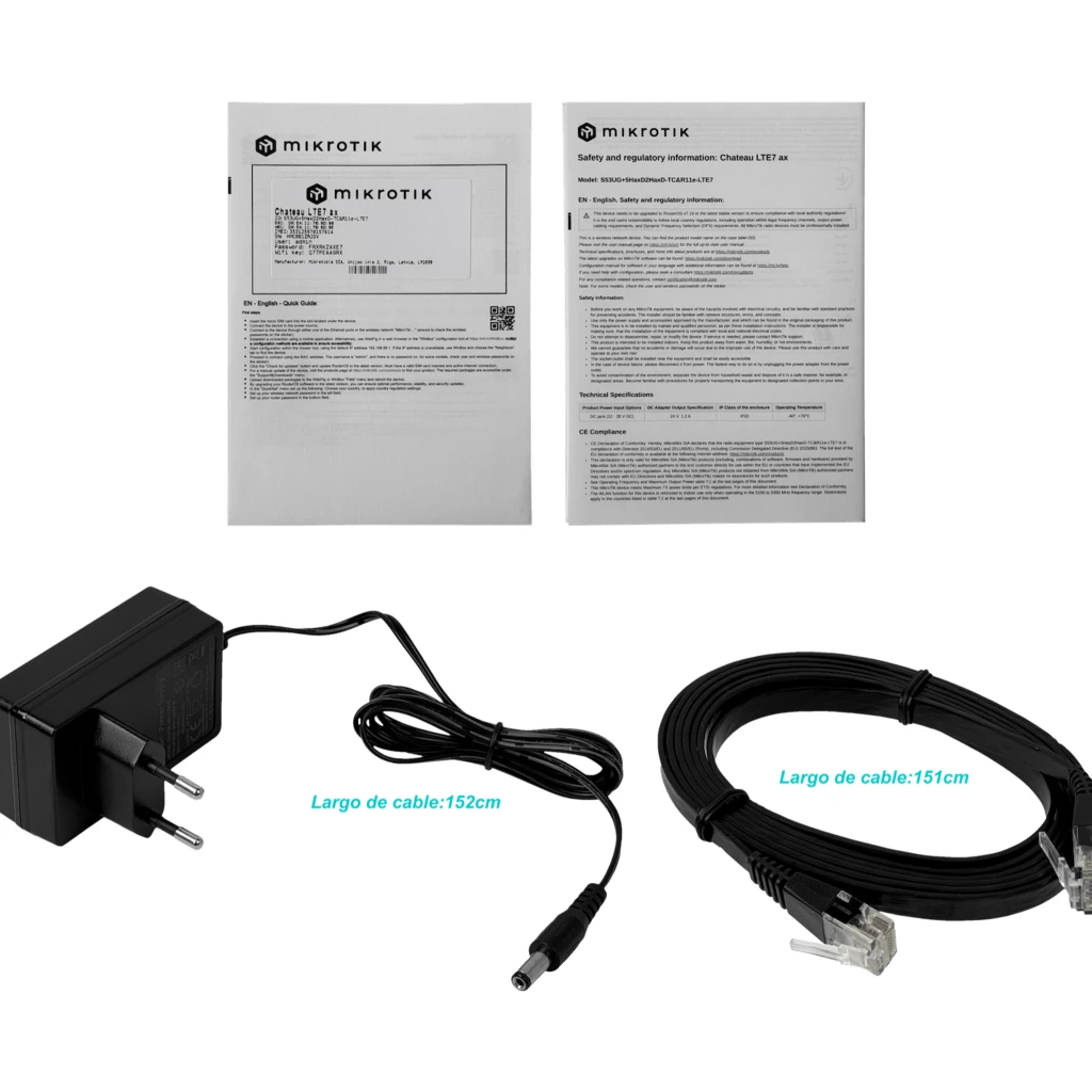 Imagen 5 de MIKROTIK 5G CAT7 WiFi6 2x2 1-2500 4-1000 Sim USB L4 2,4/5GHz inc24V