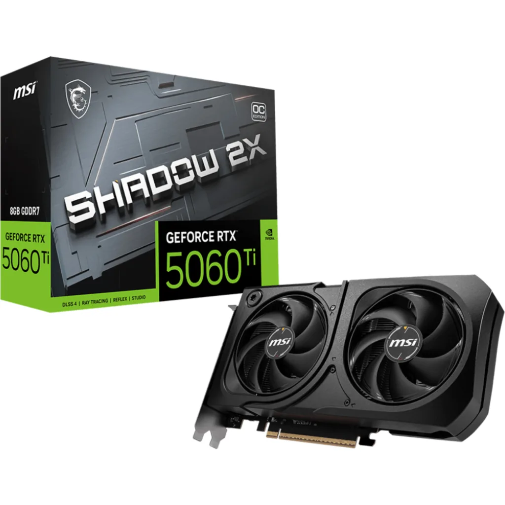 Tarjeta de Video MSI GF-RTX 5060Ti 8G Shadow 2X OC Plus 8GB GDDR7 DP HDMI G-Sync