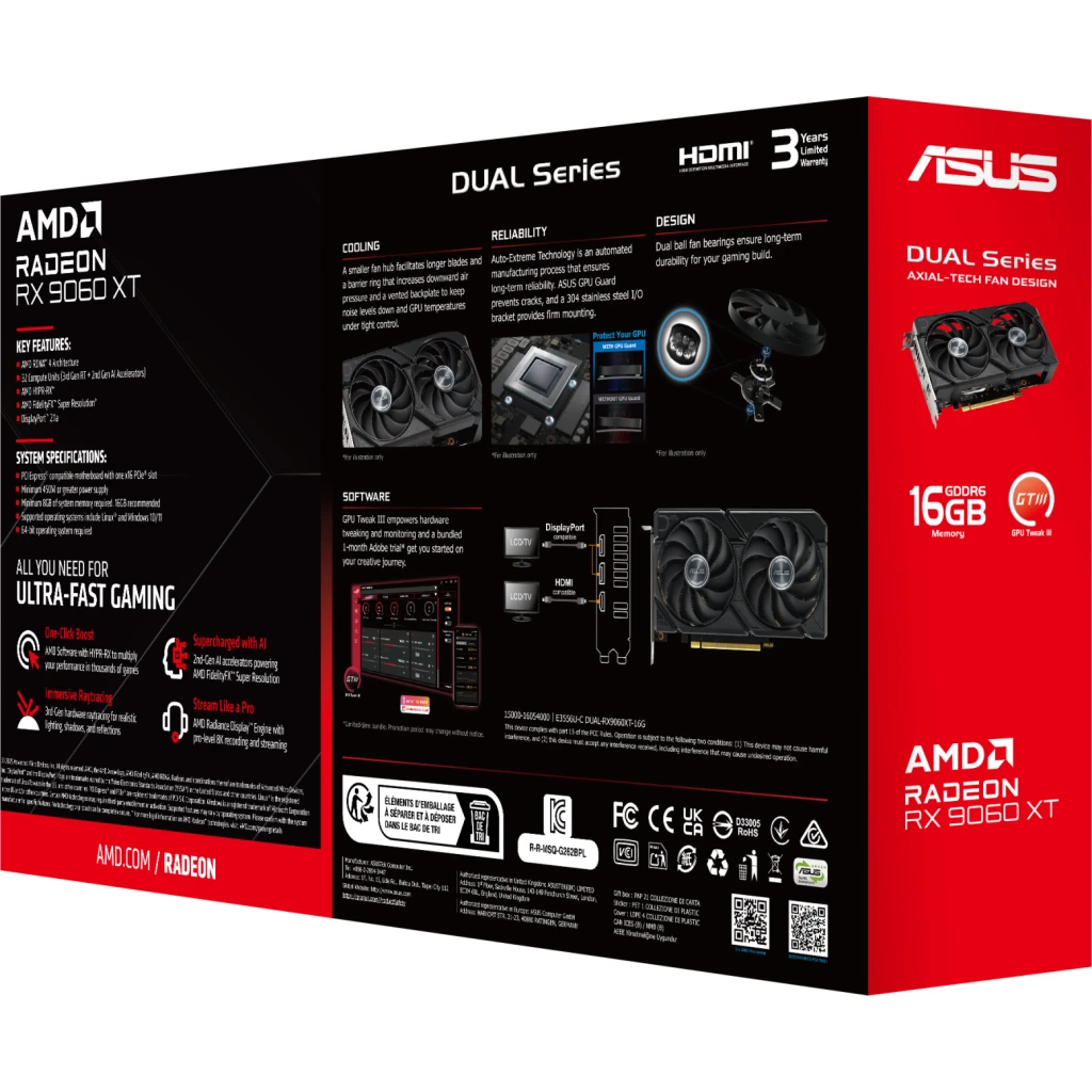 Imagen 13 de Tarjeta de Video Asus Dual Radeon RX 9060 XT 16GB GDDR6 1*HDMI 3*DP 2.5 Slot