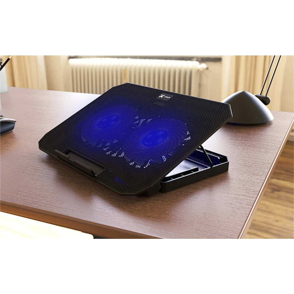 Imagen 3 de Base para Notebook Xtech  XTA-156, 15.6" 2*FAN LED Altura ajustable 2*USB Negro
