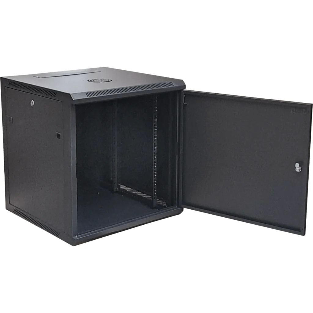 Rack 12U ciego Fondo-60cm Ancho-19p Mural-Pared Alto-64cm