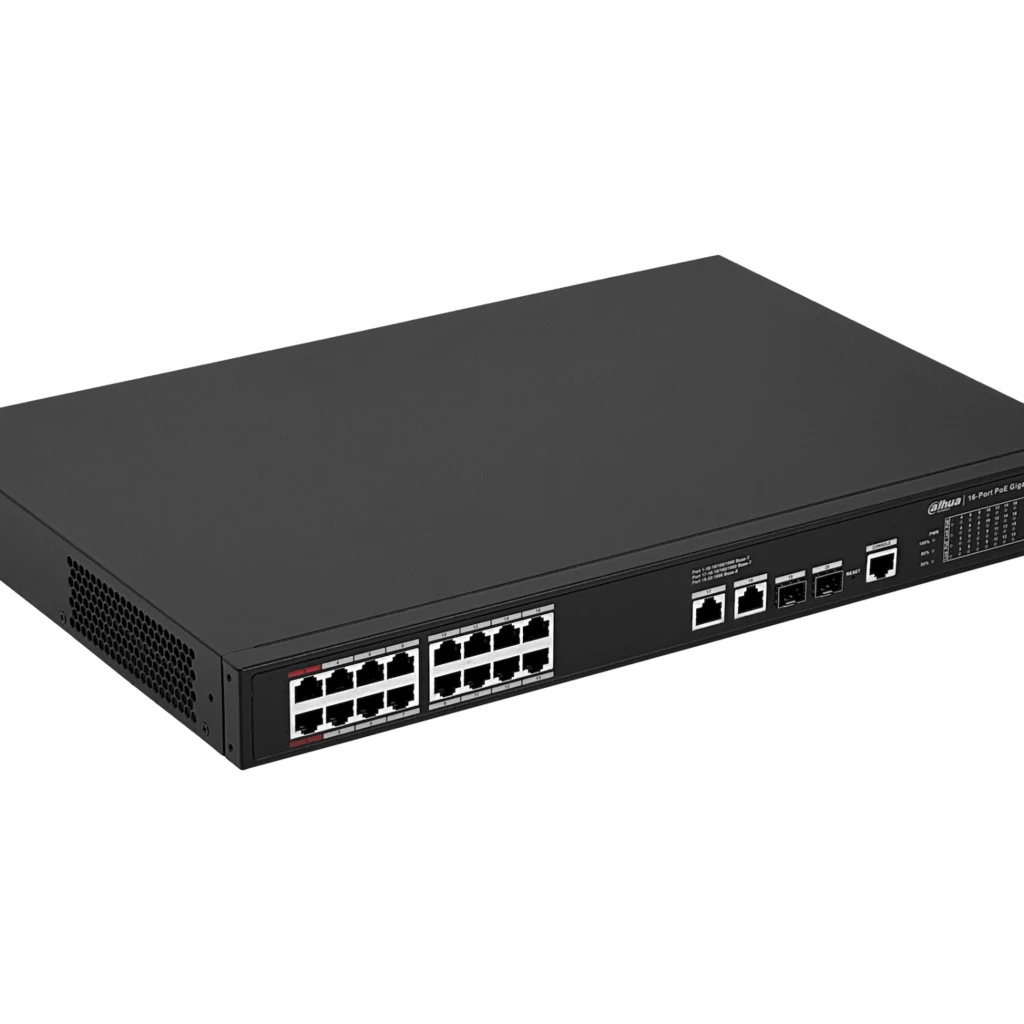 Imagen 1 de DAHUA 18-1000(16-Poe-af/at/bt) 2-SFP 190W L2 Console Switch Admin Rack