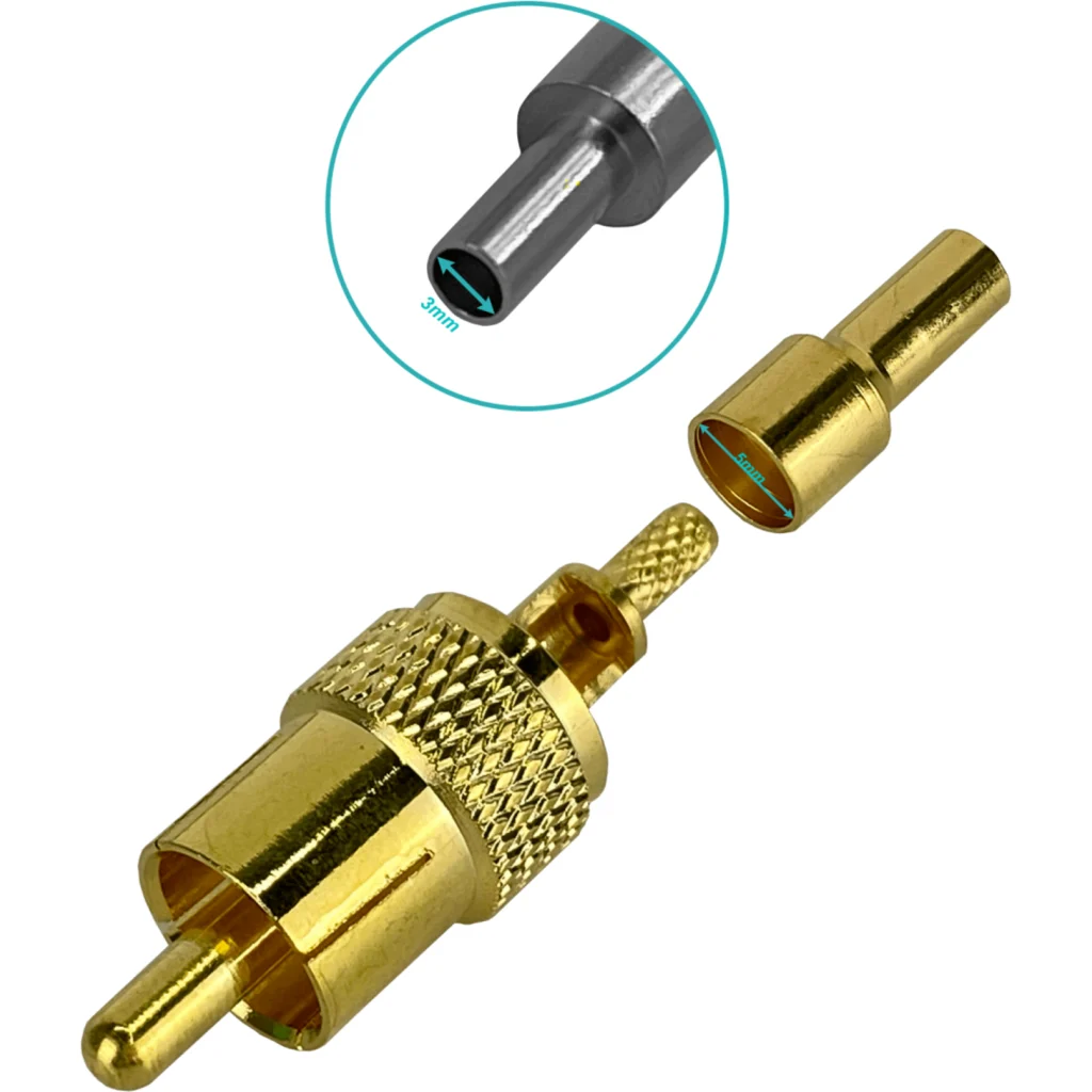 Imagen 1 de RCA-Macho RG316 Conector Coaxial Crimpeable CA100 RG174