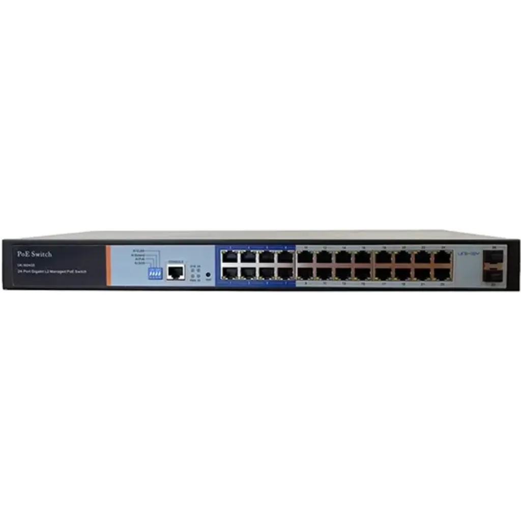 Switch Unikey UK-3024GS Gigabit administrable PoE de 24 puertos