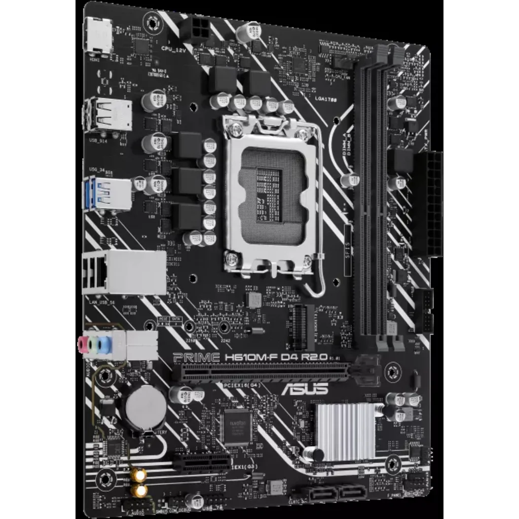 Imagen 1 de Tarjeta madre Asus PRIME H610M-F D4 LGA1700 14°G 2*DDR4 M.2 VGA USB3.2 PS/2 mATX
